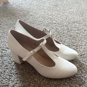 Dream Pairs White Mary Jane Block Heels